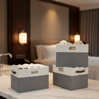 Grande boîte de rangement pliable avec poignée, adaptée pour armoire, étagère, salon