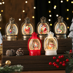 Giáng sinh, nước phát sáng, tuyết rơi, đèn dầu nhỏ cầm tay, đèn lồng, trưng bày cửa sổ, đồ trang trí, quà tặng trẻ em, - Product Image 2