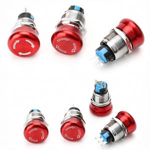 Botón de Parada de Emergencia Tipo Hongo de 22 mm, Interruptor de Seguridad con Bloqueo Giratorio, Resistente al Agua IP55, Pieza de Repuesto Industrial con Certificación CE RoHS - Product Image 1