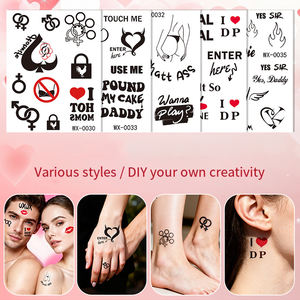 Autocollants <span class=keywords><strong>de</strong></span> <span class=keywords><strong>tatouage</strong></span> temporaires pour femmes et filles, lèvres rouges sexy, fleurs aux couleurs vives, Saint-Valentin, <span class=keywords><strong>tatouage</strong></span> pour couples, <span class=keywords><strong>Tatouage</strong></span> <span class=keywords><strong>Femme</strong></span> - Product Image 6