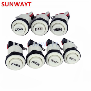 Bouton poussoir d'arcade concave de 33mm de style américain Bouton poussoir de <span class=keywords><strong>jeu</strong></span> de crédit/sortie/pièce de monnaie/puissance - Product Image 1