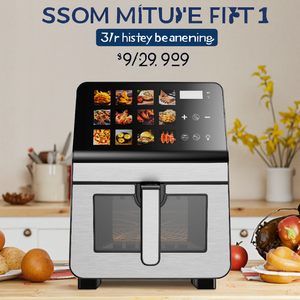 Modern LED Electric <strong>Air</strong> <strong>Fryer</strong> Nonstick Plastic Square Design Digital Control Oil-Free Roasting for Home Office Hotel 1-Year - Product Image 2