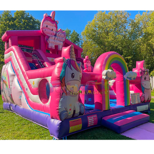 Castillo inflable gigante para niños, zona de juegos al aire libre, castillo inflable comercial con tobogán, parque infantil inflable con diseño de unicornio - Product Image 4