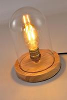 Abat-jour en verre décoratif, ampoule, lampe de table moderne minimaliste en bois, lampe de bureau, lampe de lecture, lampe de table de luxe