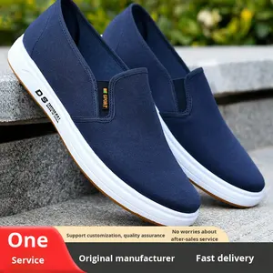 Men's Casual Breathable Soft-Soled Canvas <strong>Shoes</strong> Pure Cotton Fabric Lining Spring Autumn Work Slip-On <strong>Shoes</strong> for Foreign Trade - Product Image 2