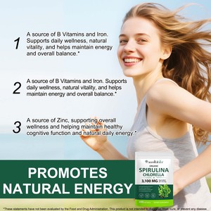 Compléments alimentaires Acentiallabs pour renforcer l'immunité, spiruline chlorella 17 en 1, spiruline chlorella naturellement riche en chlorophylle, gélules molles - Product Image 5