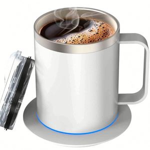 Wholesale Smart Electronic <b>Heated</b> Double-Layer 18/8 Stainless Steel Eco-Friendly Gift Cup Mug Warmer with <b>USB</b> Charging for Home - Product Image 4