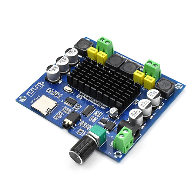 BT 5.0 100W+100W TPA3116 Digital Audio Power Amp HiFi Sound Dual Channel Class D Stereo Aux TF Card Amplifier Board