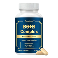 Capsules de Vitamine B Complexe Végétaliennes Certifiées GMP, Marque Privée OEM, Complément Alimentaire pour le Soutien du Métabolisme Énergétique avec B6, B12 et Folate Supplémentaires