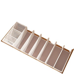 Support de bureau pour livres, étagère de rangement en maille de fer à 4 niveaux pour organiser la papeterie et les livres sur le bureau des étudiants - Product Image 5