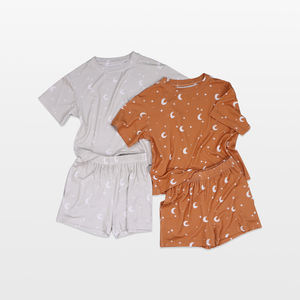 เสื้อผ้าเด็กลายไม้ไผ่ผ้าวิสคอสสำหรับเด็กชุดนอนเด็กหัดเดินหน้าร้อนเซ็ตชุดนอนกันหนาวเนื้อนุ่มระบายอากาศได้ดี - Product Image 2