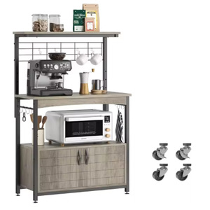 Support de <span class=keywords><strong>boulanger</strong></span> sur mesure à 3 niveaux en métal et bois avec armoire de rangement pieds réglables Design moderne pour le salon Prix de gros - Product Image 2
