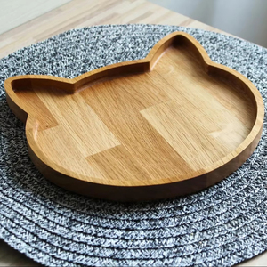 ถาดไม้โอ๊คไม้แกะสลักแบบมินิมอลลิสต์ชามอาหารปลอดภัยสำหรับขนมขบเคี้ยวเครื่องประดับกุญแจและขนมผลิตภัณฑ์ศิลปะติดผนัง - Product Image 1