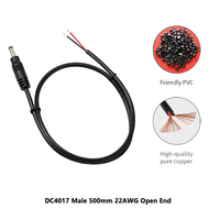 Câble de connecteur d'alimentation mâle DC4017 22AWG 4.0*1.7mm 50cm pour la charge d'appareils, le contrôleur de bande lumineuse LED