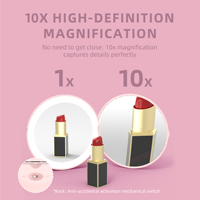Mini miroir de poche à pli compact rouge personnalisé avec lumière LED cadeaux de fête de demoiselle d'honneur de mariage nom personnalisé pour les invités