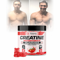 Gummies de créatine à la fraise Tiora, formule et saveur personnalisées, 5g, pré-entraînement, créatine monohydrate, fabriquées en Chine