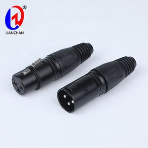 Connecteur XLR mâle femelle 3 broches noir 10A nickelé avec verrouillage à loquet - Product Image 2