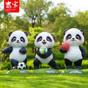 Sculpture de panda en fibre de verre, ornement sur pied à thème animal, entièrement fait main pour les parcs et les forêts - Product Image 5