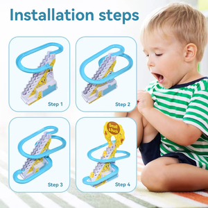 Jumon Baby Game Auto Sliding Railway Track Roller Coaster Slot Little Yellow Small Duck Climbing Stairs Eco-friendly Toy JET-50 - Product Image 5