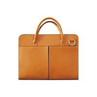 Tas komputer Laptop bisnis tas kantor kulit PU Logo kustom