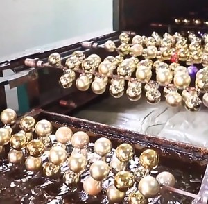 Nouveau ensemble de boules de Noël faites à la main rayé et étoile à cinq branches opposé à la décoration de pendentif d'arbre de sexe - Product Image 6