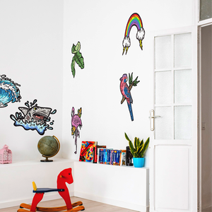 カスタムファブリック接着剤リムーバブル印刷デカールPVCビニール防水家の装飾子供用ウォールステッカー子供用リビングルーム - Product Image 1