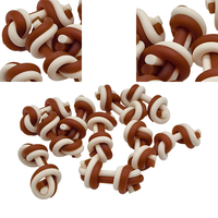 Friandises pour chiens en bâtonnets de bœuf noués bicolores, riches en protéines, sans céréales, pour la santé intestinale sensible et les soins bucco-dentaires