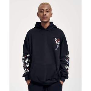 Niepce Inc Sweat-shirt à capuche brodé pour homme, 100% coton, tricoté, respirant, streetwear, avec poche, manches régulières - Product Image 2