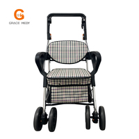 Chariot de shopping pliable pour personnes âgées avec siège pour personnes âgées