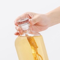 Vente en gros Bouteille en verre de 500ml avec bouchon en verre transparente vide à fond épais, liqueur spiritueux, vodka, rhum, gin
