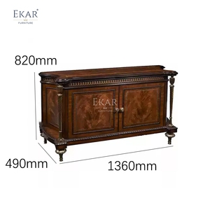 Buffet d'appoint doré à marqueterie Regency - Meuble d'appoint classique français de luxe |   EKAR FURNITURE - Product Image 6