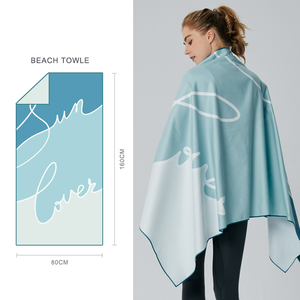 Serviette de plage en microfibre de coton doux, séchage rapide, sans sable, 80*160cm, avec impression de logo personnalisé, motif sportif ou dessin animé, été, vente en gros - Product Image 1