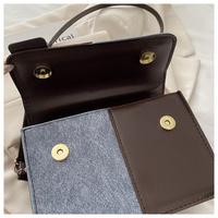 Sac bandoulière en jean patchwork bicolore mignon, petit sac à main color block, 4 couleurs, pour femme, cadeau quotidien, vente en gros