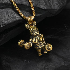 Muscle Bulldog Fitness mancuerna collar deportes hombres poder colgante gimnasio apertura regalo conmemorativo - Product Image 3