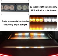 Barre lumineuse stroboscopique pour conseiller en trafic, 2x16.8 pouces, 32LED, 26 modèles flash, accessoires d'éclairage de voiture