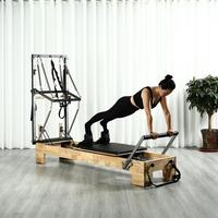 Reformer de Pilates de Alta Gama con Torre, Estructura de Madera de Roble, 35 mm, Entrenamiento de Fuerza Central, Reformer de Pilates con Medio Trapecio
