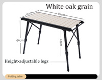 Vente en gros de table de camping pliable réglable en aluminium meubles de jardin pique-nique imperméables au design moderne