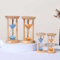 Mini-ornements créatifs en bois de haute qualité avec sablier lumineux en verre, petit minuteur sablier