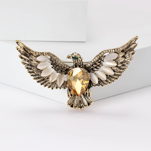 Alta Qualidade New Vintage Big <span class=keywords><strong>Eagle</strong></span> Broche Elegante Strass Animal Pin Senhoras Vestuário Acessórios Broche - Product Image 6