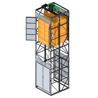 Monte-charge vertical hydraulique personnalisé pour entrepôt, cargo électrique, télécommande, acier Q235, charge de 1 tonne, élévation de 16 m, 4-6 m/min