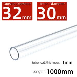Tube en <span class=keywords><strong>polycarbonate</strong></span> transparent personnalisé OD <span class=keywords><strong>32</strong></span> <span class=keywords><strong>mm</strong></span>, paroi 1 <span class=keywords><strong>mm</strong></span>, tube creux rond, tubes dures, tubes d'extrusion transparents, 1000 <span class=keywords><strong>mm</strong></span> - Product Image 1