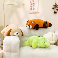 Coussin en peluche animal couché, six styles adorables, en tissu doux et moelleux, coussin de sieste pour bureau, cadeau chaleureux pour enfants, décoration intérieure et repos quotidien