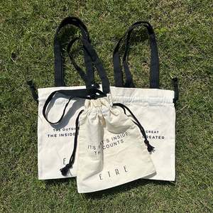 High Quality Nature Cotton Canvas <b>Drawstring</b> Tote Bag Custom Made Cotton <b>Drawstring</b> Bag Canvas Cotton Tote <b>Pouch</b> - Product Image 5