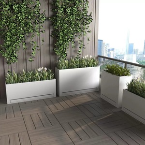 Jardinières modernes en métal <span class=keywords><strong>pour</strong></span> extérieur, avec <span class=keywords><strong>bac</strong></span> à eau intégré, écologiques, <span class=keywords><strong>pour</strong></span> <span class=keywords><strong>terrasse</strong></span> et toit, hauteur personnalisable - Product Image 4