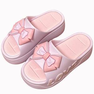 Sandales compensées imprimées à nœud pour femme, tendance été, pour la plage et l'extérieur, à talons hauts, antidérapantes, rehaussantes - Product Image 6