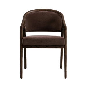 <span class=keywords><strong>Sedia</strong></span> da Pranzo Moderna in Legno Massello con Schienale Imbottito e Braccioli in Tessuto - Product Image 2
