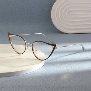 แว่นสายตากรอบแว่นสายตาโลหะสีฟ้าแบบเต็มขอบทนทานแบบคลาสสิกของผู้หญิงแว่นตา UV400กันแสงสำหรับสำนักงาน - Product Image 5