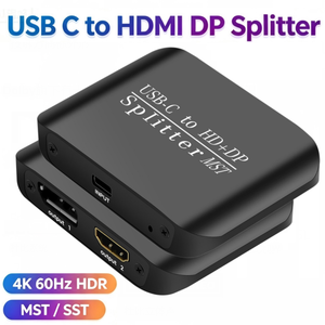 Répartiteur DP vers <span class=keywords><strong>HDMI</strong></span> DP MST SST 4K 60Hz HDR 1 entrée 2 sorties, prend en charge l'affichage étendu et la duplication, USB-C vers <span class=keywords><strong>HDMI</strong></span> DP - Product Image 5