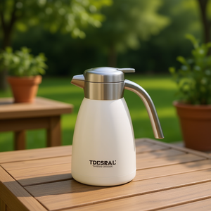 Thermos isotherme en acier inoxydable blanc TDESEAL 1,8 L à double paroi avec couvercle anti-fuite - Product Image 2