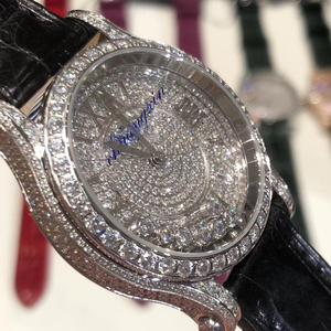Montre Sport de luxe pour femmes avec cadran romain Iced Out Diamond Sapphire Glass 18mm Crocodile Band Water Resistant Hip Hop Style - Product Image 6